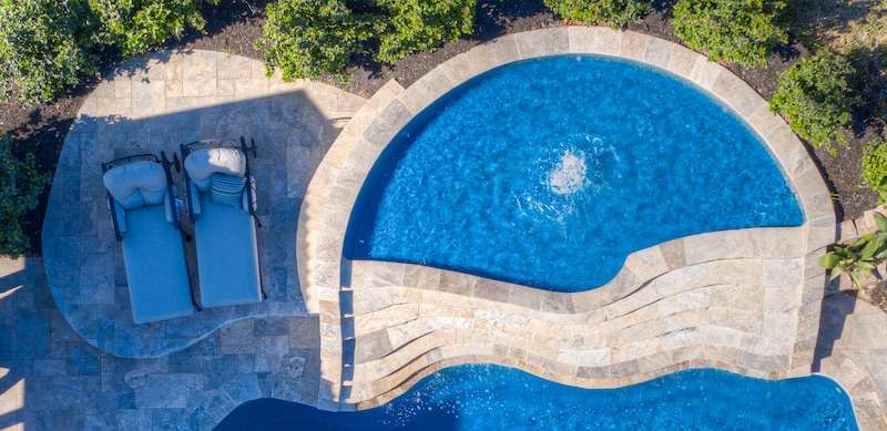 Serenity-spa The Serenity in-ground pool spa measures 18'2” x 9’6”x10"