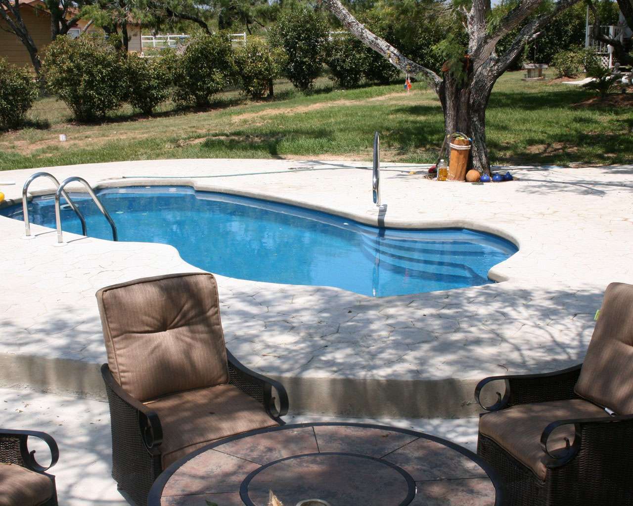 The Kingsbury, Small in-ground Fiberglass Pool pool measures 25’ x 12’