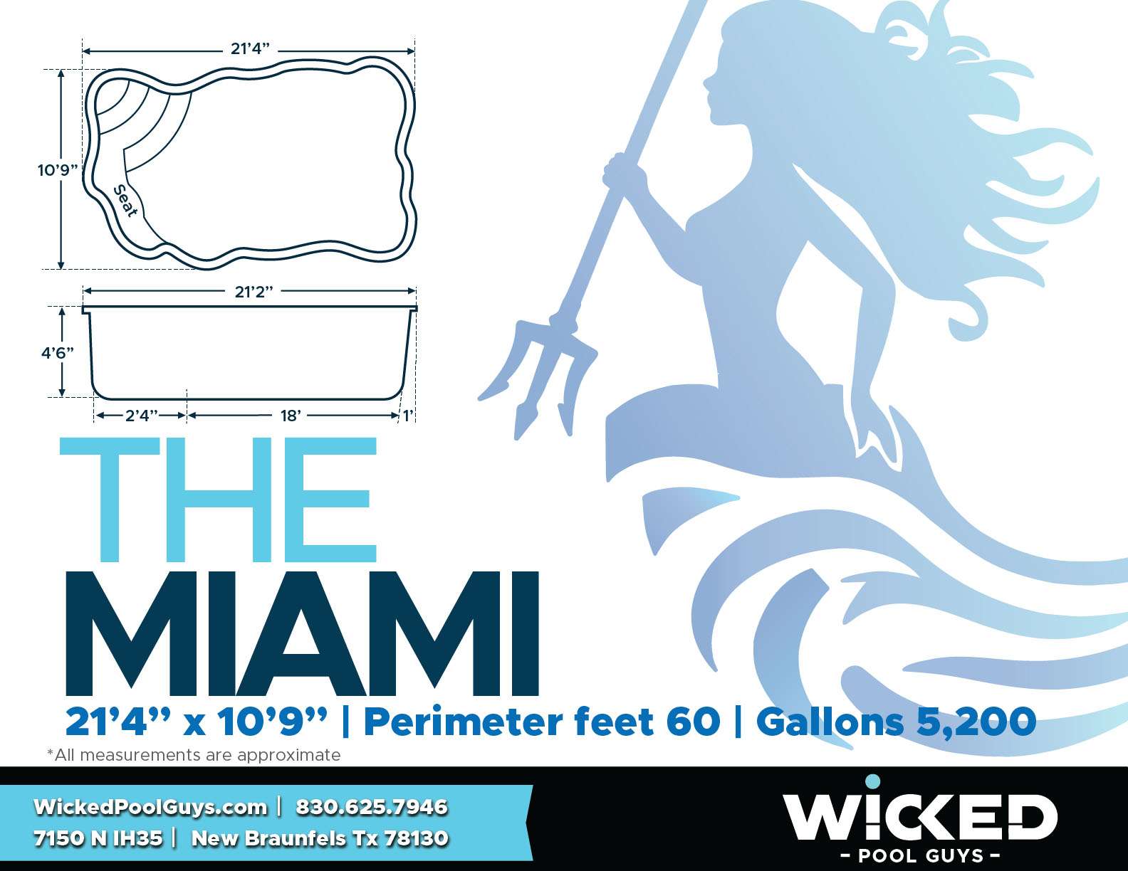 The Miami, small fiberglass pool The Miami, small fiberglass pool